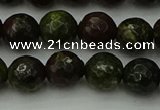 CDB312 15.5 inches 8mm faceted round dragon blood jasper beads