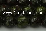 CDB314 15.5 inches 12mm faceted round dragon blood jasper beads