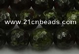 CDB315 15.5 inches 14mm faceted round dragon blood jasper beads