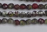 CDB320 15.5 inches 4mm faceted round dragon blood jasper beads