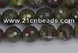 CDB322 15.5 inches 8mm faceted round dragon blood jasper beads