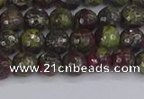 CDB329 15.5 inches 6mm faceted round A grade dragon blood jasper beads