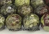 CDB351 15 inches 8mm faceted round dragon blood jasper beads