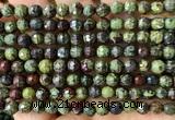 CDB361 15 inches 6mm faceted round dragon blood jasper beads