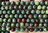 CDB362 15 inches 8mm faceted round dragon blood jasper beads
