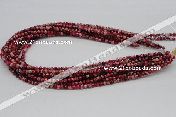 CDE01 15.5 inches 4mm round dyed sea sediment jasper beads