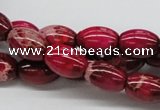 CDE09 15.5 inches 10*14mm rice dyed sea sediment jasper beads