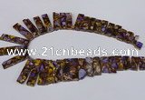 CDE1007 Top drilled 9*15mm - 10*45mm sticks sea sediment jasper beads