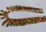 CDE1008 Top drilled 9*15mm - 10*45mm sticks sea sediment jasper beads