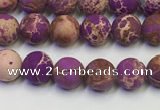 CDE1020 15.5 inches 4mm round matte sea sediment jasper beads