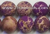 CDE1023 15.5 inches 10mm round matte sea sediment jasper beads