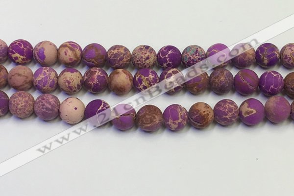 CDE1023 15.5 inches 10mm round matte sea sediment jasper beads