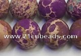 CDE1024 15.5 inches 12mm round matte sea sediment jasper beads