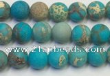 CDE1025 15.5 inches 4mm round matte sea sediment jasper beads