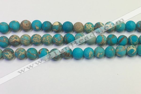 CDE1028 15.5 inches 10mm round matte sea sediment jasper beads