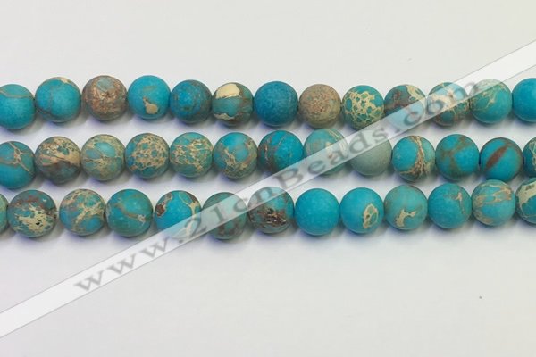 CDE1029 15.5 inches 12mm round matte sea sediment jasper beads