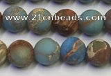 CDE1031 15.5 inches 6mm round matte sea sediment jasper beads