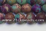 CDE1035 15.5 inches 4mm round matte sea sediment jasper beads