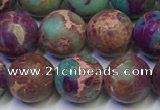 CDE1037 15.5 inches 8mm round matte sea sediment jasper beads