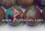 CDE1039 15.5 inches 12mm round matte sea sediment jasper beads