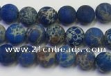 CDE1040 15.5 inches 4mm round matte sea sediment jasper beads