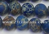 CDE1042 15.5 inches 8mm round matte sea sediment jasper beads