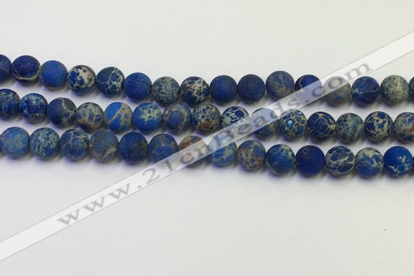 CDE1042 15.5 inches 8mm round matte sea sediment jasper beads