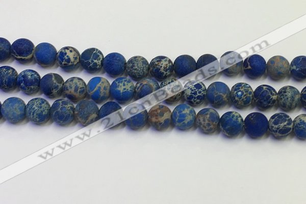 CDE1043 15.5 inches 10mm round matte sea sediment jasper beads