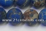 CDE1044 15.5 inches 12mm round matte sea sediment jasper beads