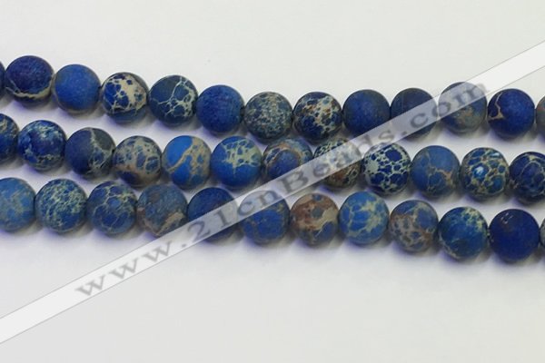 CDE1044 15.5 inches 12mm round matte sea sediment jasper beads