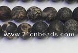 CDE1045 15.5 inches 4mm round matte sea sediment jasper beads