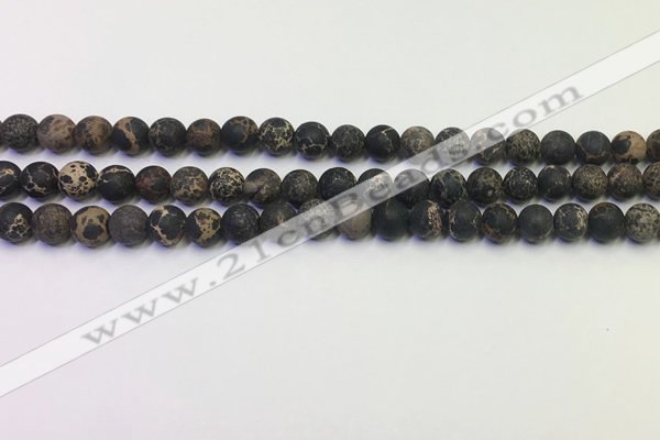 CDE1046 15.5 inches 6mm round matte sea sediment jasper beads