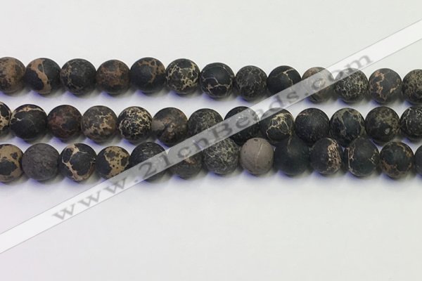 CDE1048 15.5 inches 10mm round matte sea sediment jasper beads
