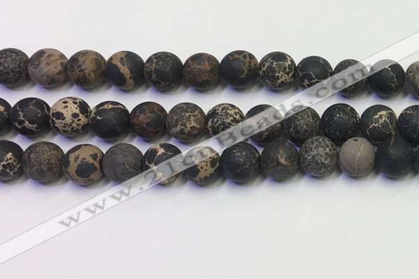 CDE1049 15.5 inches 12mm round matte sea sediment jasper beads