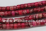 CDE11 15.5 inches 4*6mm cylinder dyed sea sediment jasper beads