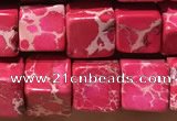 CDE1112 15.5 inches 8*8mm cube sea sediment jasper beads