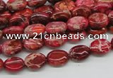 CDE12 15.5 inches 8*10mm oval dyed sea sediment jasper beads