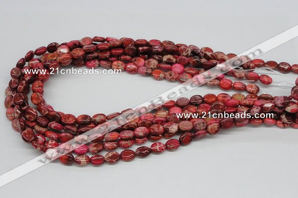 CDE12 15.5 inches 8*10mm oval dyed sea sediment jasper beads