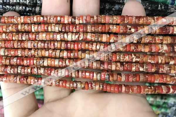 CDE1220 15.5 inches 2.5*4mm heishi sea sediment jasper beads