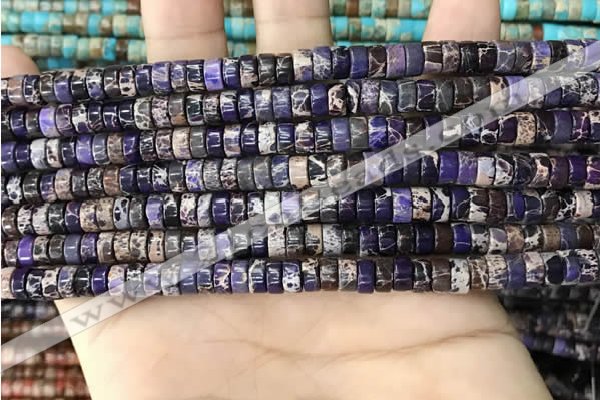 CDE1231 15.5 inches 3*6mm heishi sea sediment jasper beads