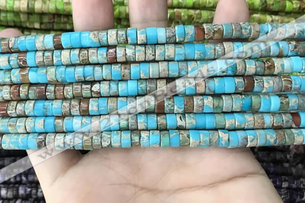 CDE1233 15.5 inches 3*6mm heishi sea sediment jasper beads