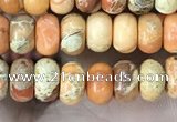 CDE1260 15.5 inches 4*6mm rondelle sea sediment jasper beads