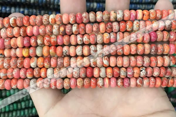 CDE1261 15.5 inches 4*6mm rondelle sea sediment jasper beads