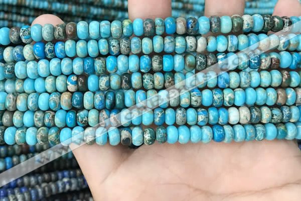 CDE1265 15.5 inches 4*6mm rondelle sea sediment jasper beads