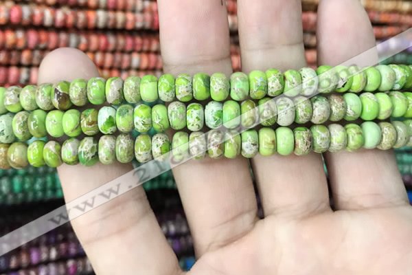 CDE1268 15.5 inches 4*6mm rondelle sea sediment jasper beads