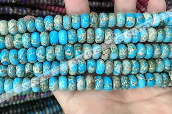 CDE1280 15.5 inches 6*10mm rondelle sea sediment jasper beads