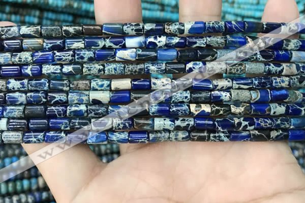 CDE1302 15.5 inches 4*6mm tube sea sediment jasper beads