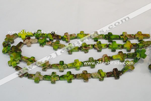 CDE131 15.5 inches 15*20mm cross dyed sea sediment jasper beads