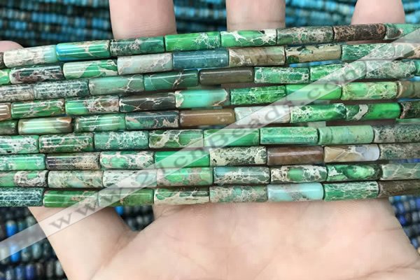 CDE1313 15.5 inches 4*13mm tube sea sediment jasper beads