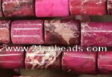 CDE1320 15.5 inches 6*8mm tube sea sediment jasper beads
